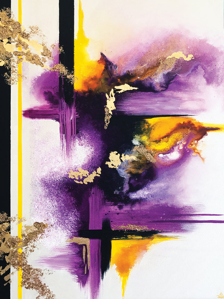 Geometric Purple And Yellow