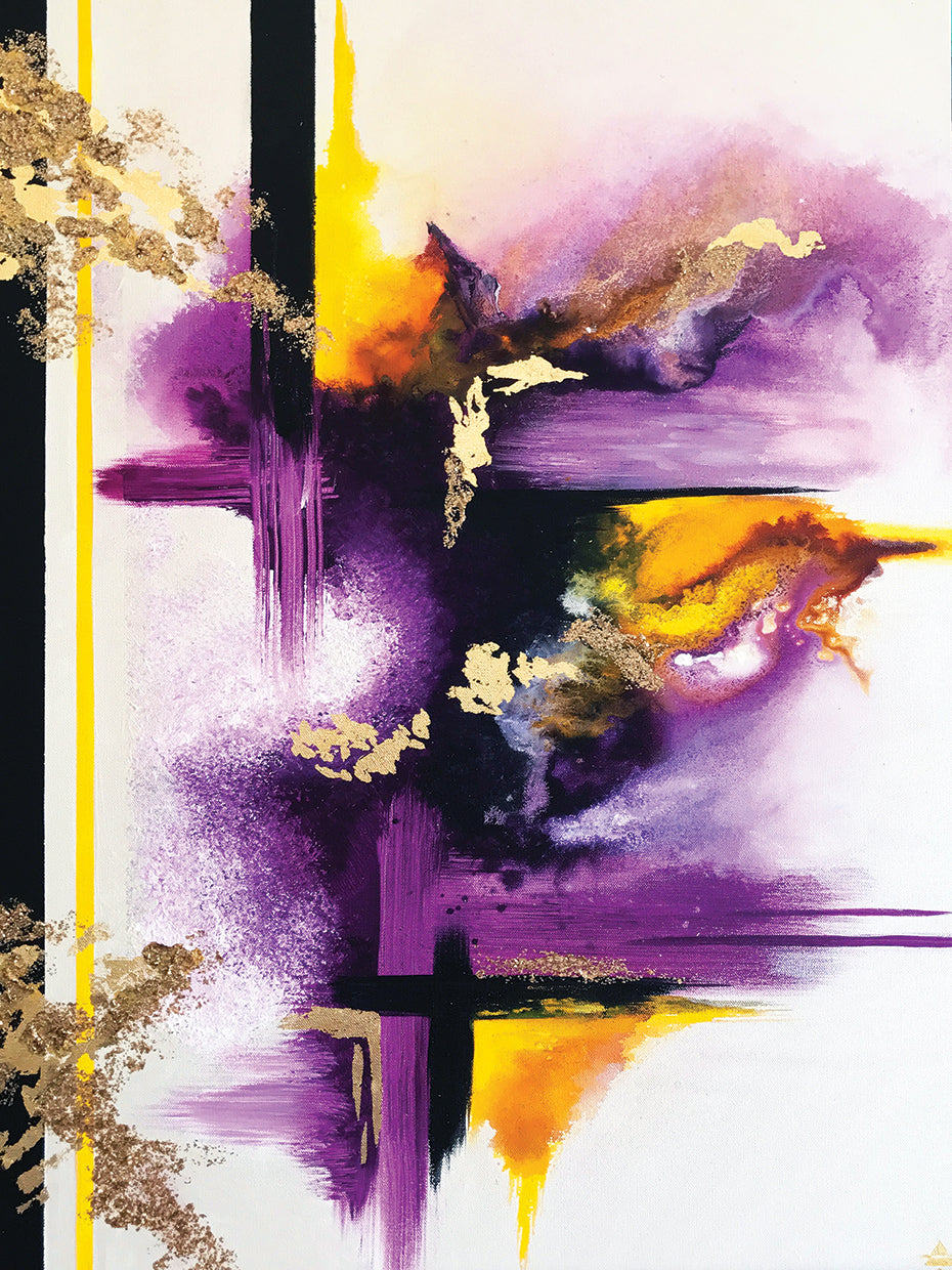 Geometric Purple And Yellow