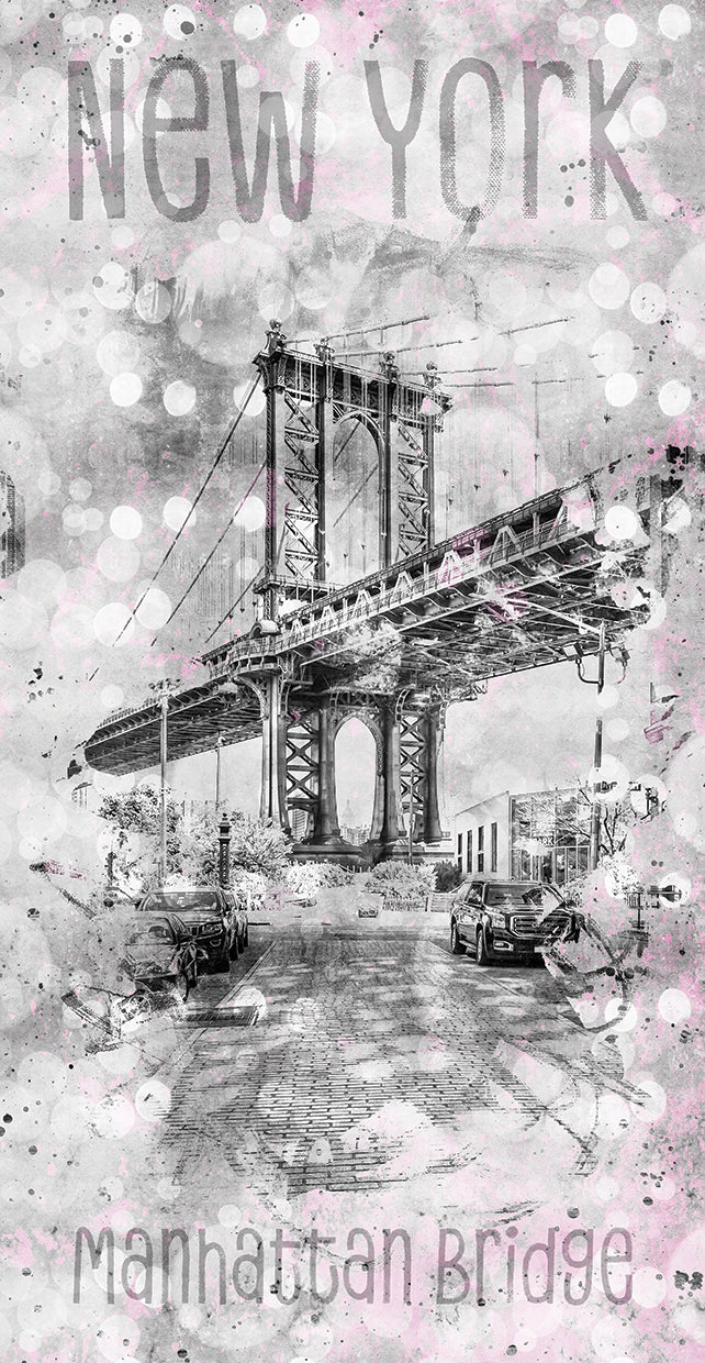 Graphic Art NEW YORK CITY Manhattan Bridge