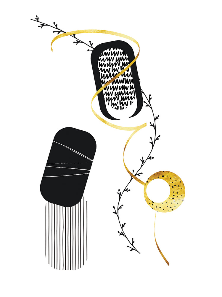 Black & White Abstract No. 1 | gold