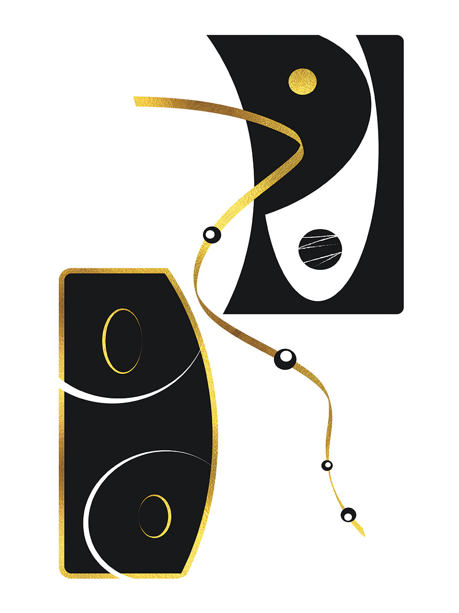 Black & White Abstract No. 2 | gold