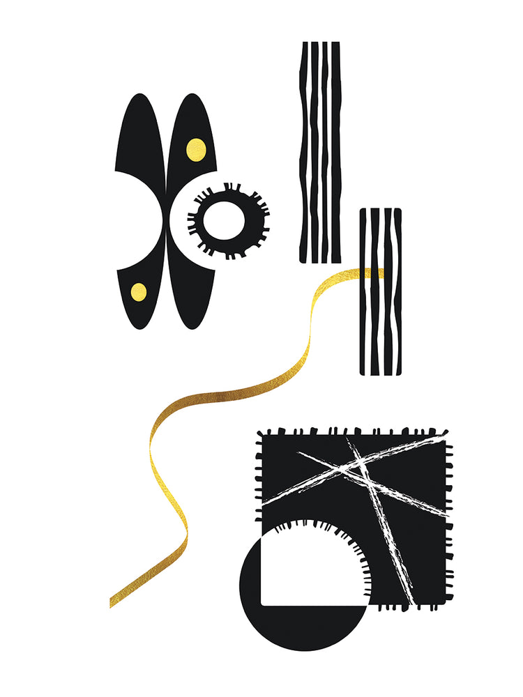 Black & White Abstract No. 3 | gold