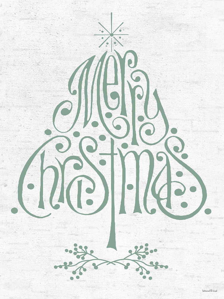 Merry Christmas Tree Green