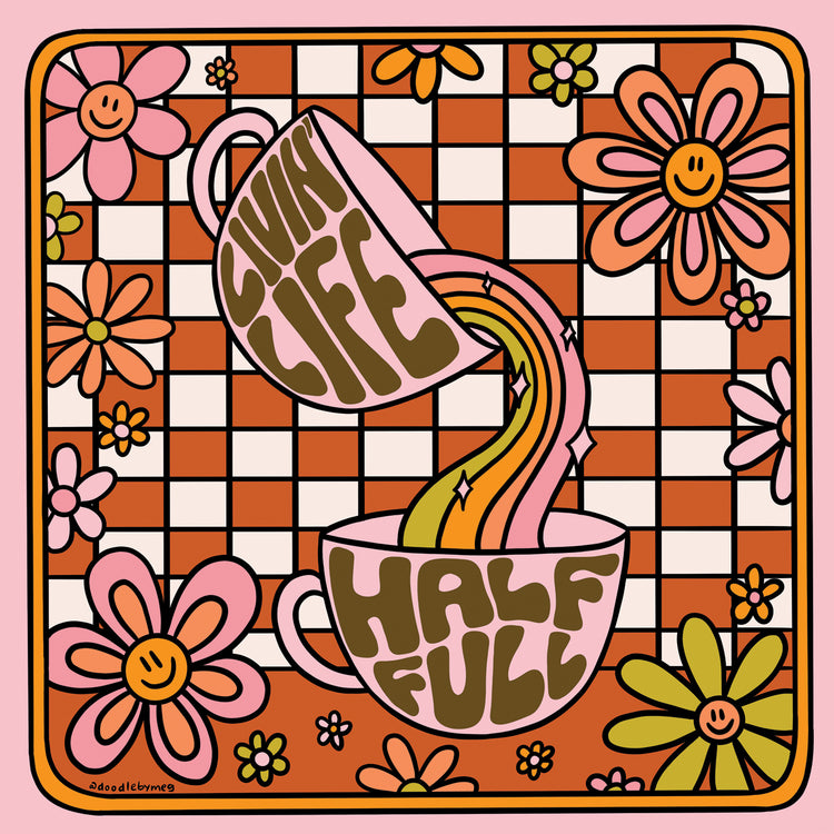 Livin' Life Half Full Checkerboard