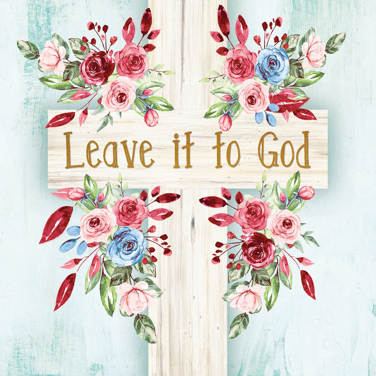 Leave It To God Floral Cross