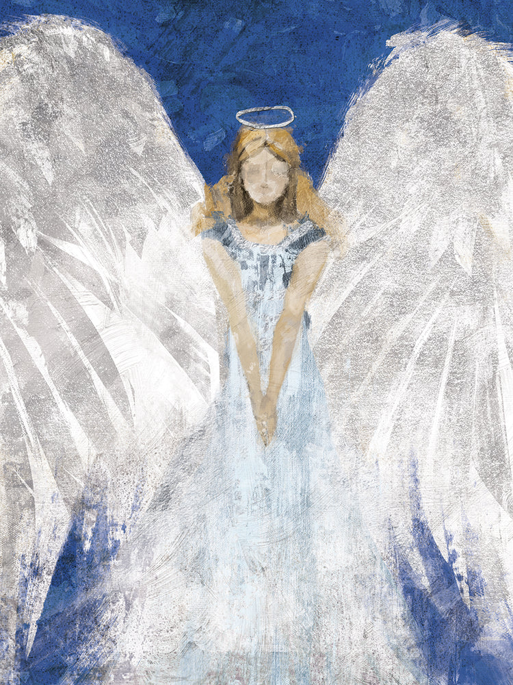 Silver Christmas Angel Blue
