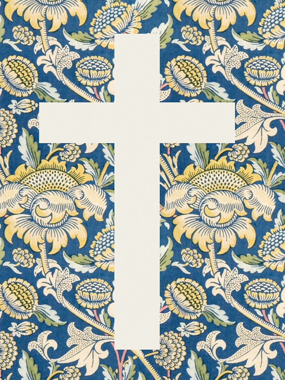 Floral Cross Blue and Yellow