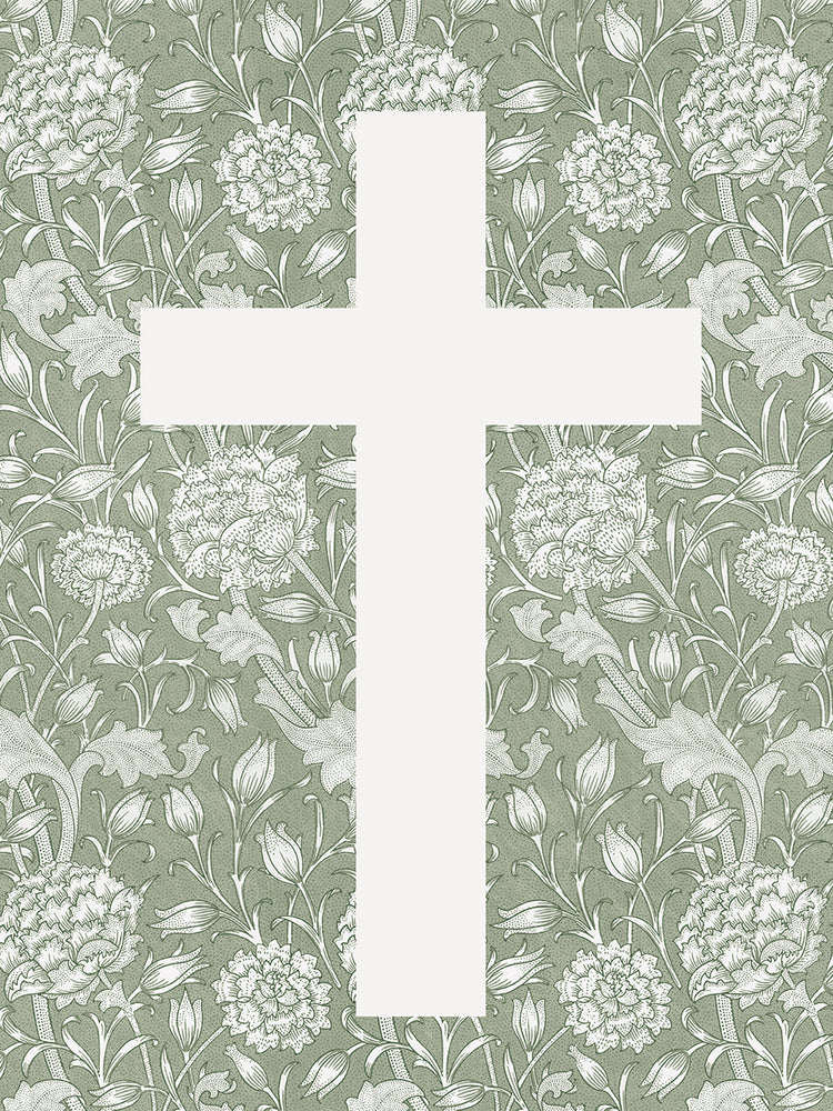 Floral Cross Green
