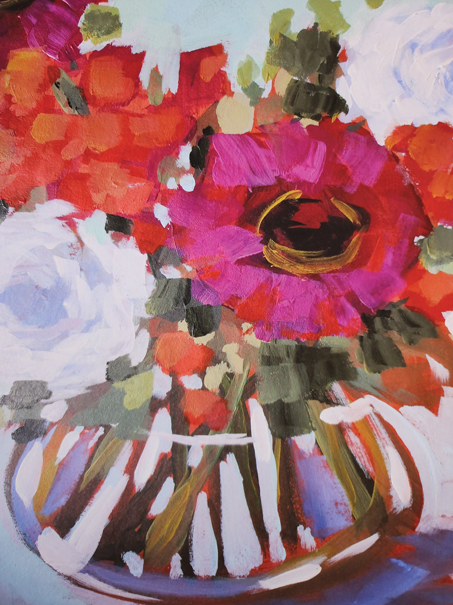 Magenta and Blue Floral