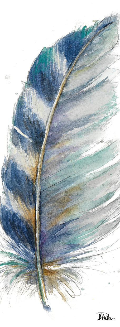 Watercolor Feather White V