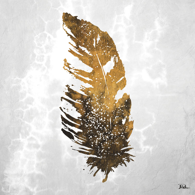 Gold Watercolor Feather II