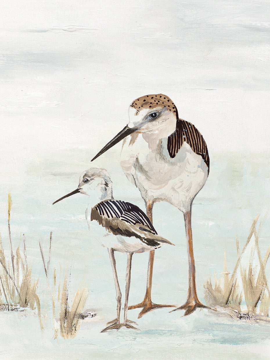 Stilt Birds on Blue I