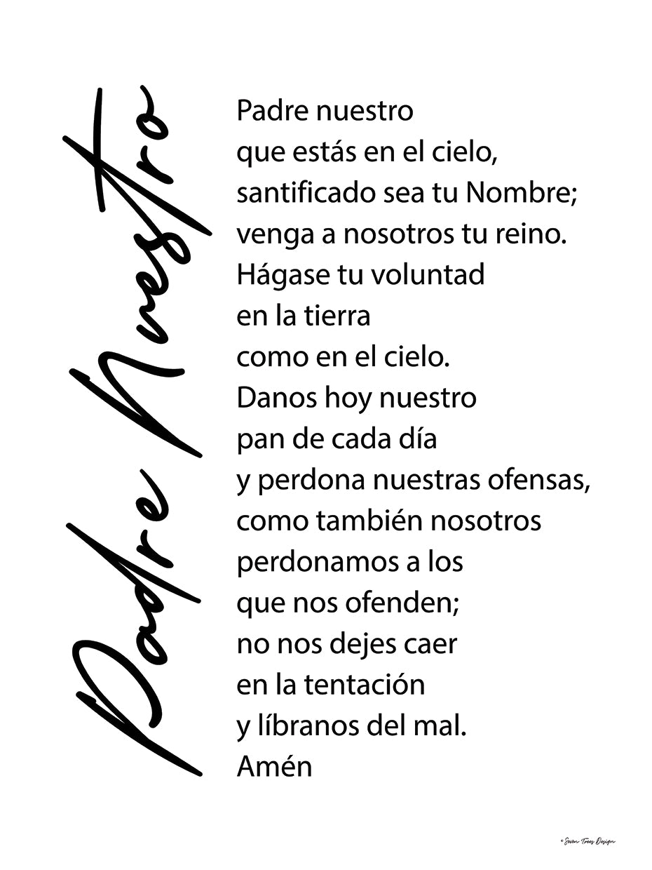 The Lord's Prayer, Our Father, Religious, Spanish, Typography, Signs