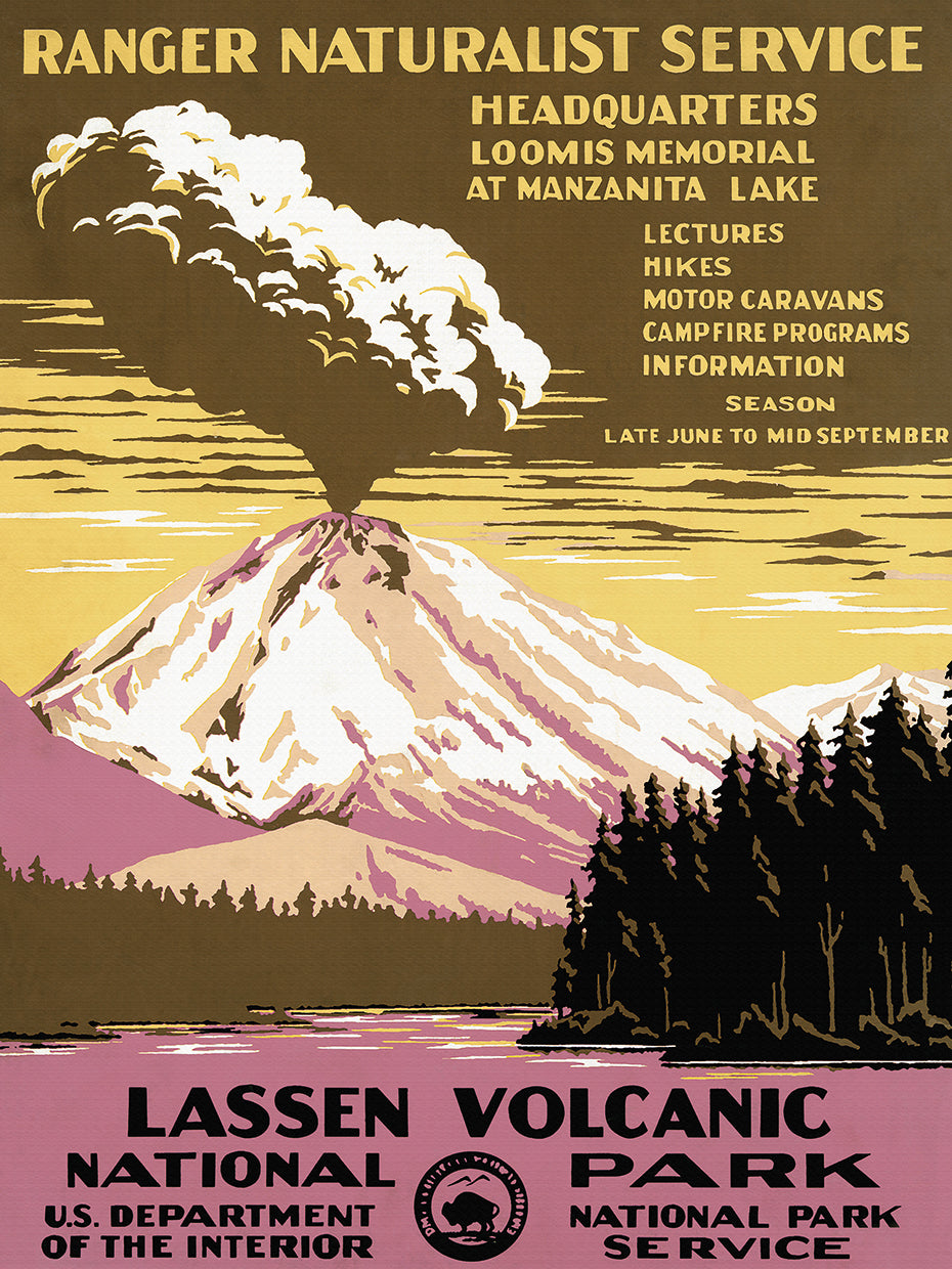 National Parks Poster Lassen Volcanic 1938
