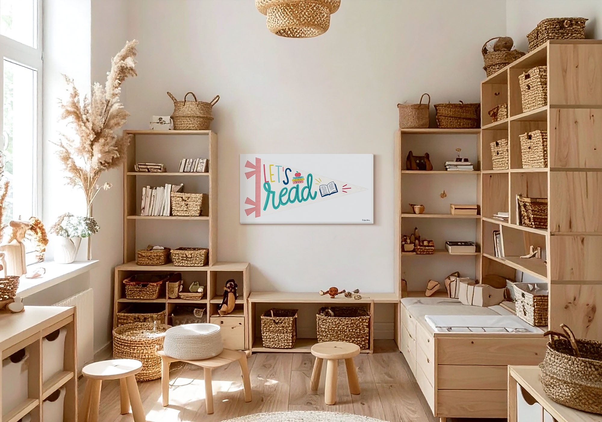 Educational kids’ wall art with alphabets, world maps, and curiosity-driven themes, from Fine Art Canvas