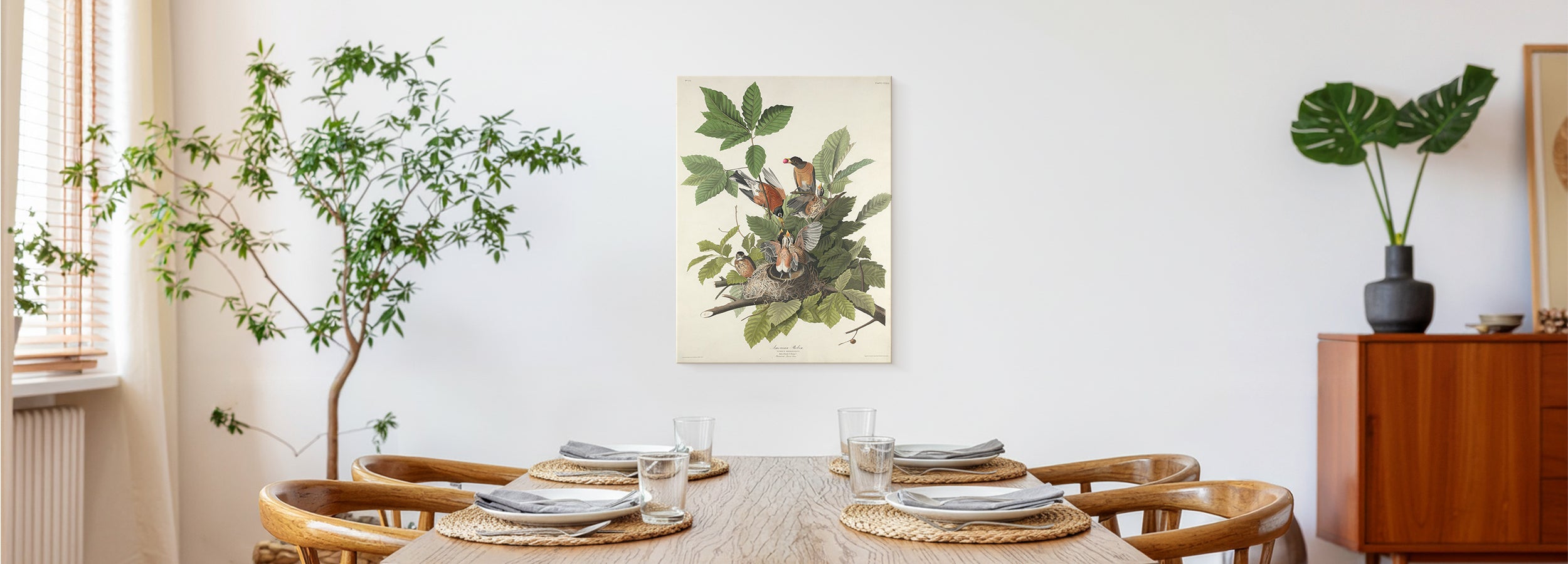 Retro and vintage wall art in a dining room — a nostalgic canvas bringing history and character to the table