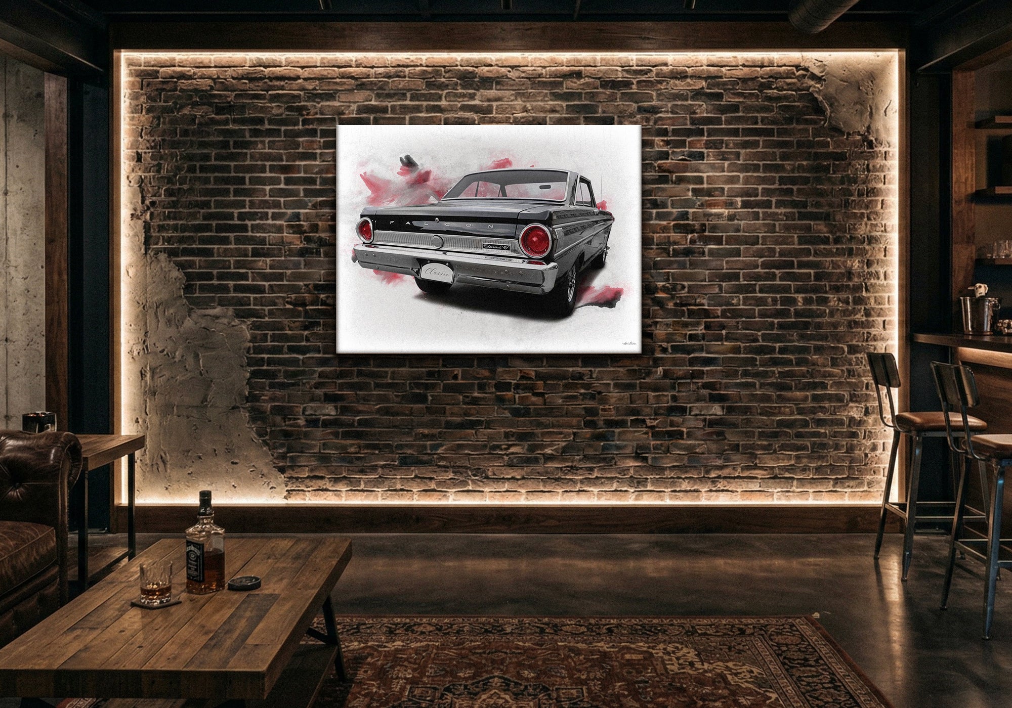 Automotive wall art for man cave and garage — classic cars and vintage vehicles from Fine Art Canvas