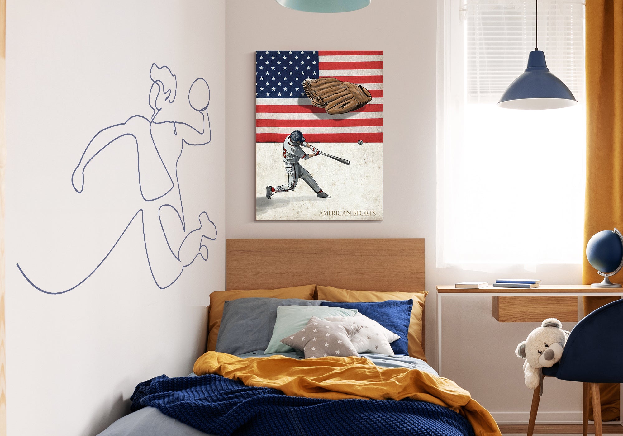 Sports-themed kids’ wall art with dynamic designs and athletic energy, from Fine Art Canvas