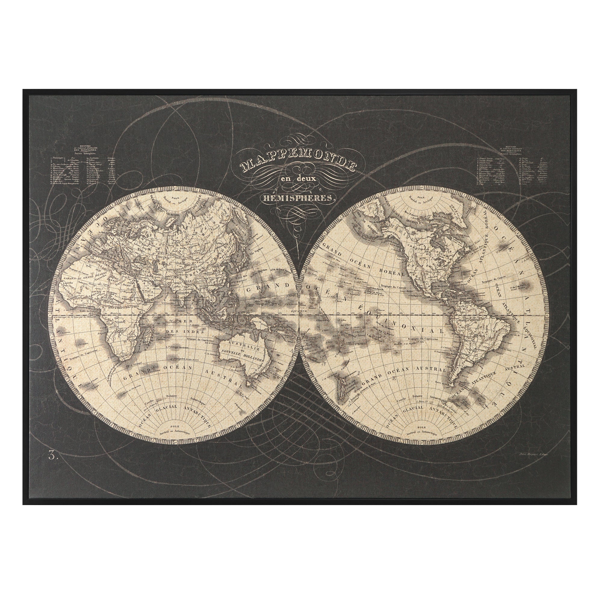 Linen - French World Map I