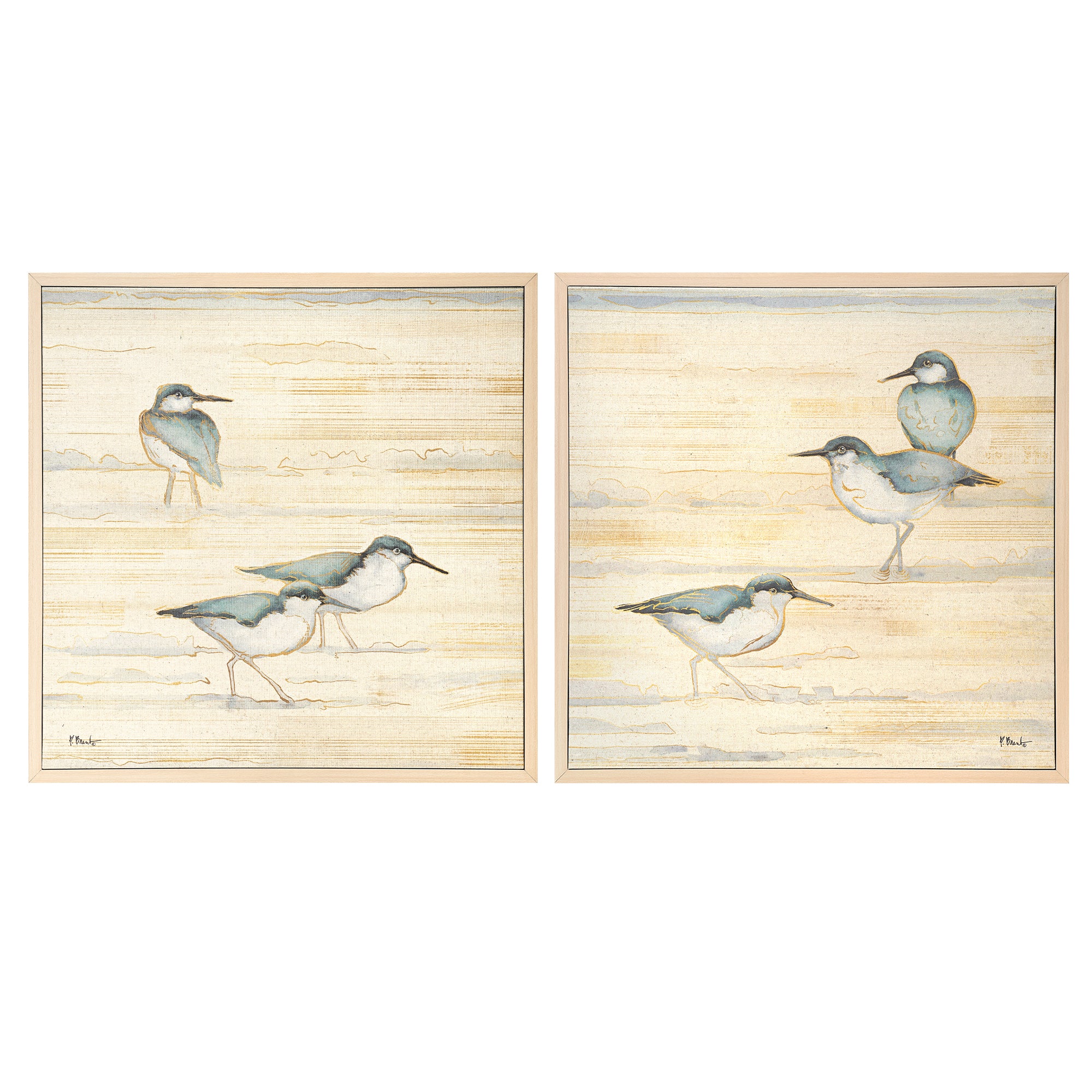 Linen - Oceanside Sandpipers Golden I & II