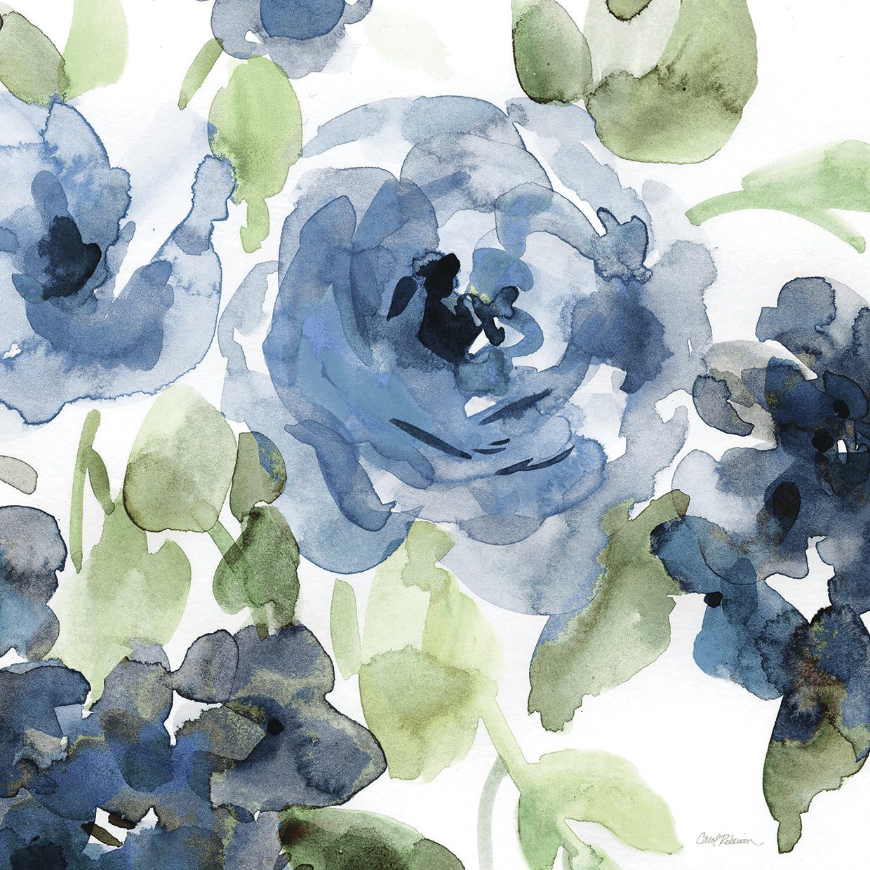 Belle's Blue II Indigo by Carol Robinson - best quality handcrafted wall art work on large canvas & framed canvas prints