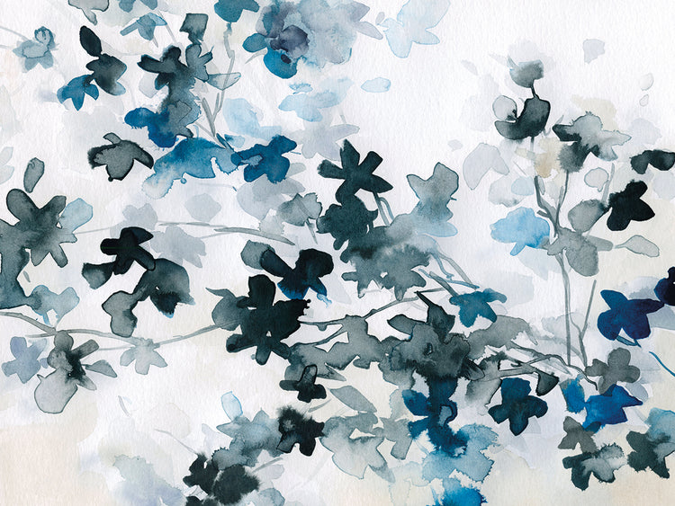 Blue Cherry Blossoms by Carol Robinson - highest quality handcrafted wall art work on large canvas & framed canvas prints