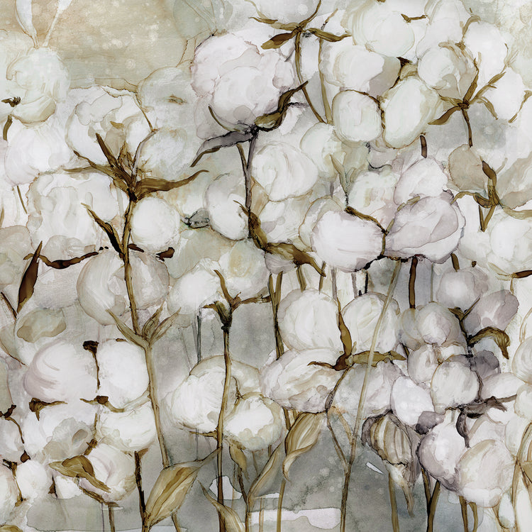 Cotton Field by Carol Robinson - handcrafted wall art work on large canvas & framed canvas prints, made to order