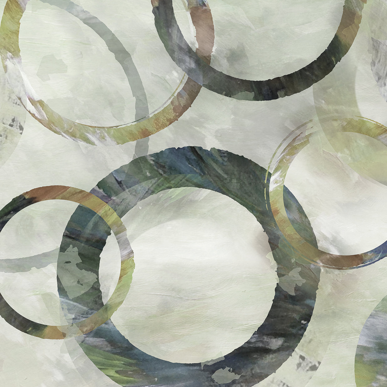 Rings Galore Spring Square I by Nan - best quality handcrafted wall art work on large canvas & framed canvas prints