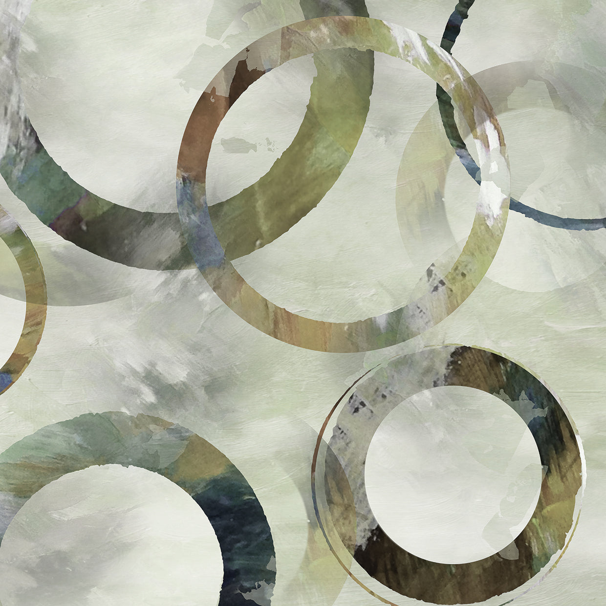 Rings Galore Spring Square II by Nan - museum quality wall art work on large canvas & framed canvas prints