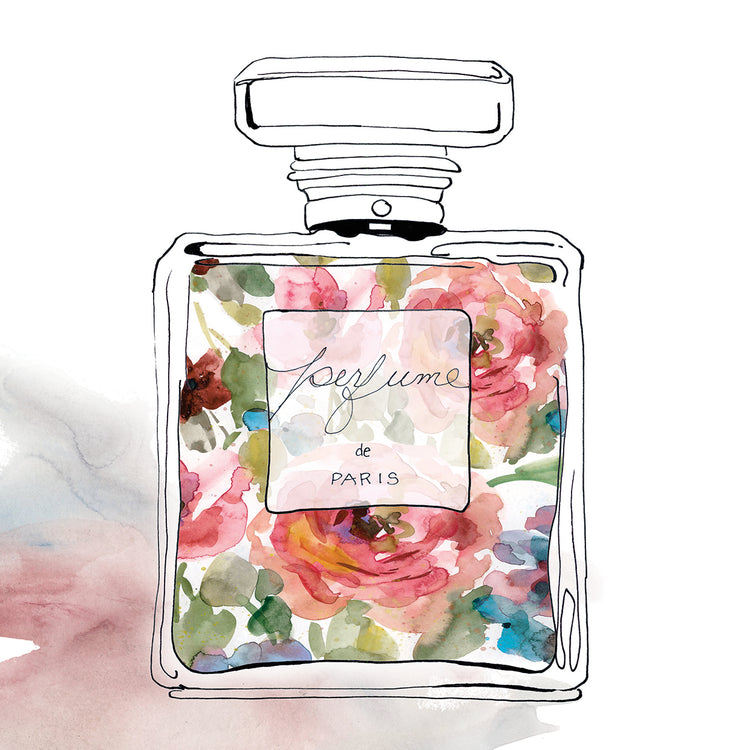 Chic Flower Perfume II by Carol Robinson - highest quality handcrafted wall art work on large canvas & framed canvas prints