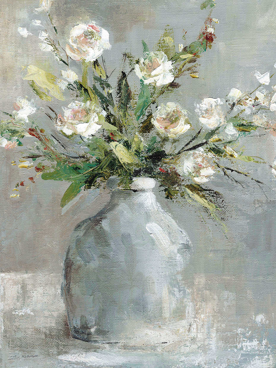 Country Bouquet I by Carol Robinson is a pretty and painterly landscape painting printed on canvas or framed canvas