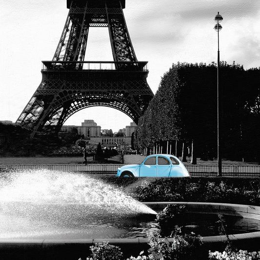 Tower and 2CV Canvas Art