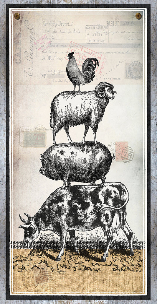 Farm Animals Stacked Canvas Prints