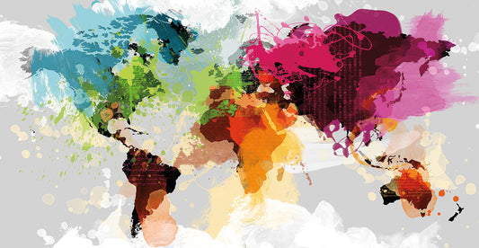 Colourful World Map Canvas Art