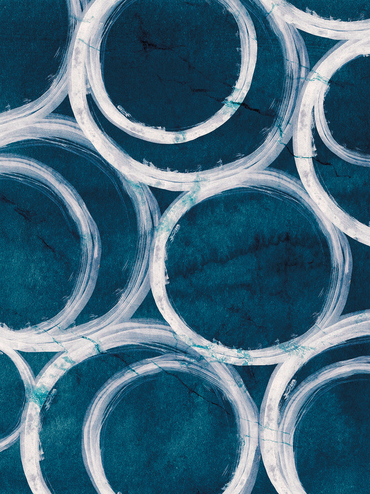 Infinity in Indigo by Belle Maison is a painterly modern abstract painting printed on canvas or framed canvas