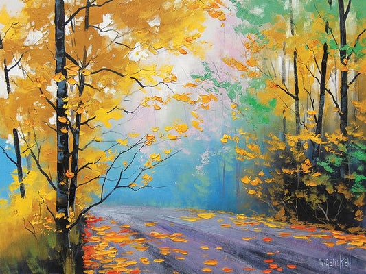 Misty Autumn Day Canvas Art