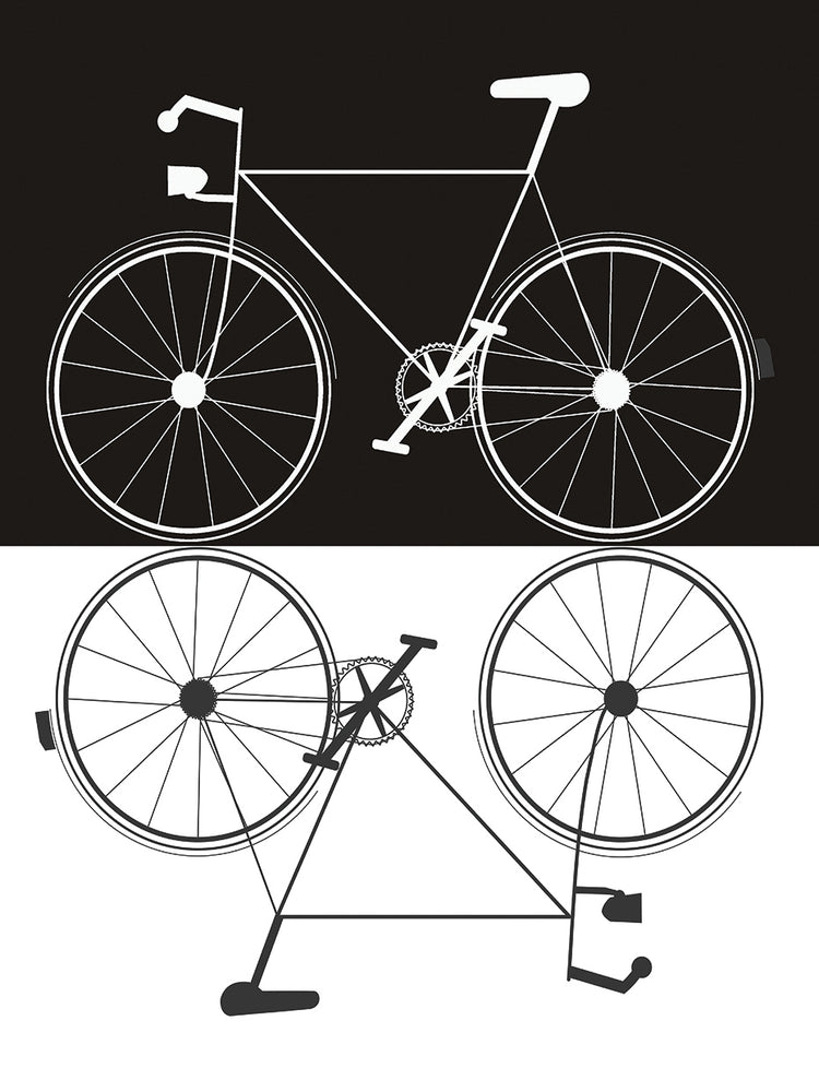 Two Bikes by Jan Weiss - museum quality wall art work on large canvas & framed canvas prints