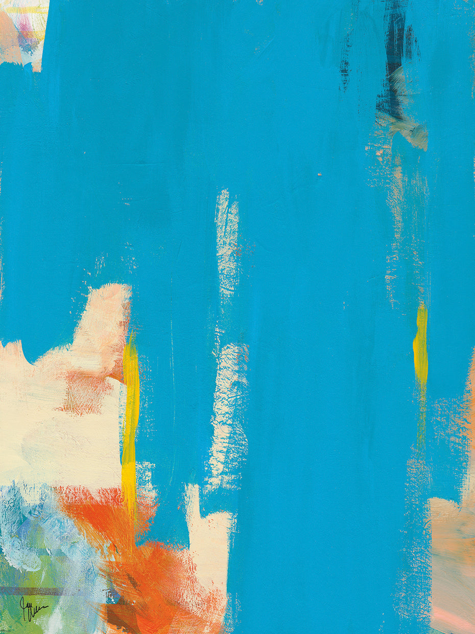 Aqua Tide by Jan Weiss - larger sizes handcrafted wall art work on large canvas & framed canvas prints
