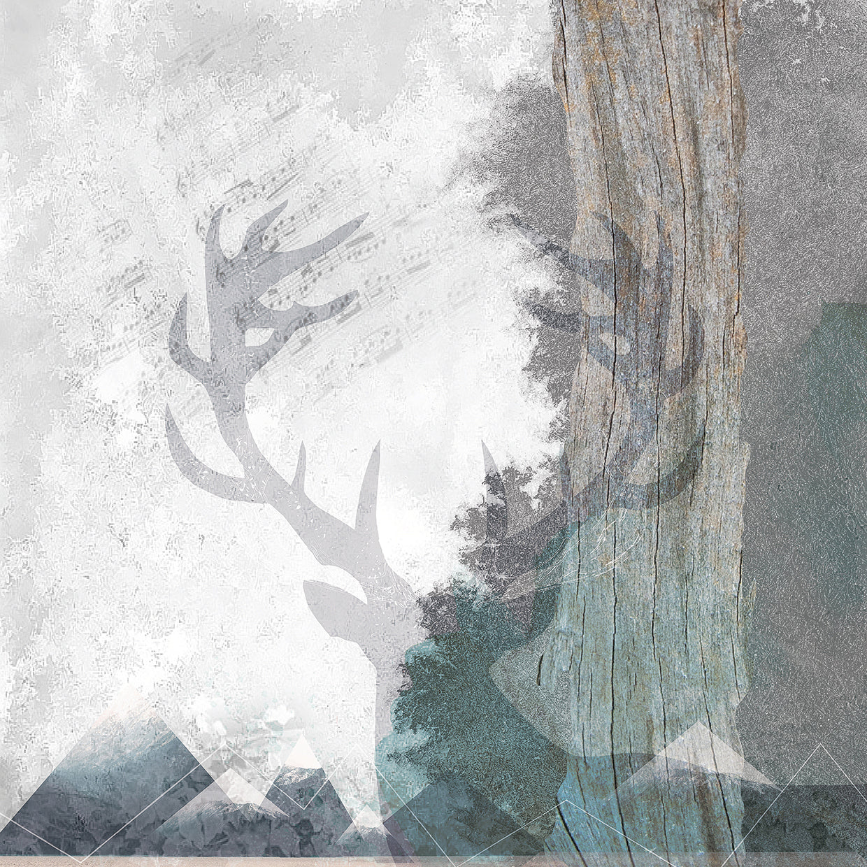 Deer and Mountains 1