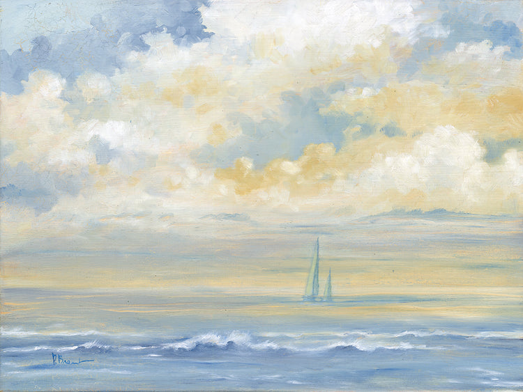 Misty Morning Sail by Paul Brent - lowest price wall art work on large canvas & framed canvas prints