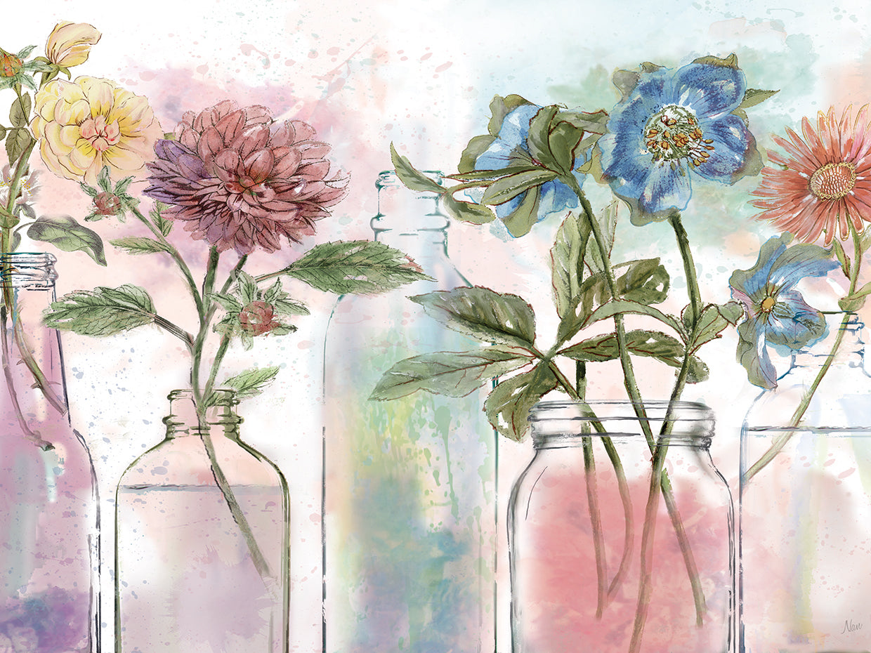 Vintage Bottle Collection by Nan - highest quality handcrafted wall art work on large canvas & framed canvas prints