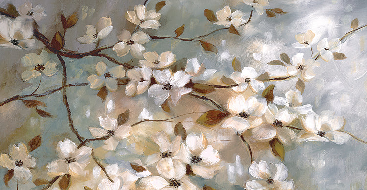 Blossoms of May Panel by Nan is lovely springtime flower painting printed on canvas or framed canvas