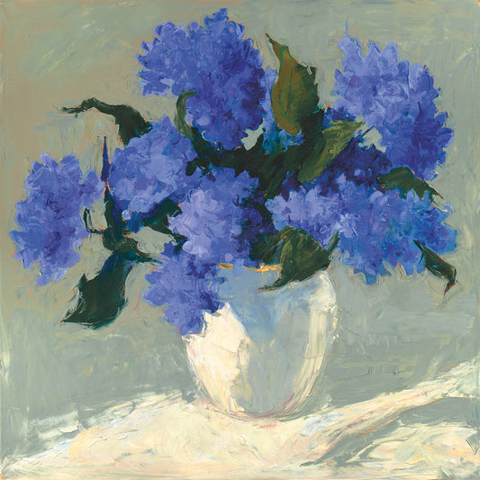 Blue Hydrangea Bouquet Canvas Art
