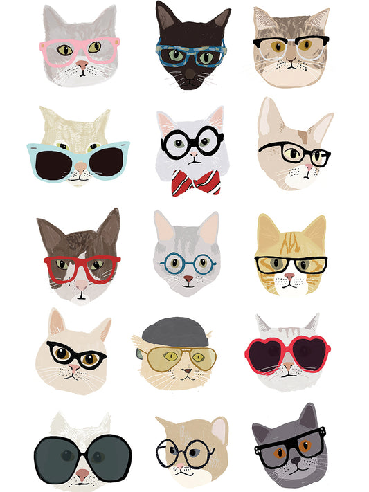 Cats with Glasses Canvas Prints