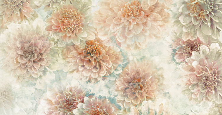 Dahlia Dream Panel by Studio Arts is a soft and romantic floral painting printed on canvas or framed canvas