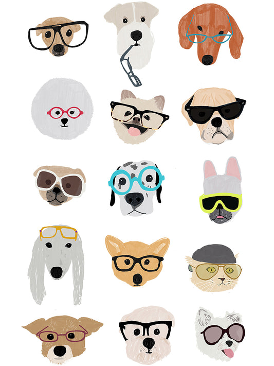 Dogs with Glasses Canvas Prints
