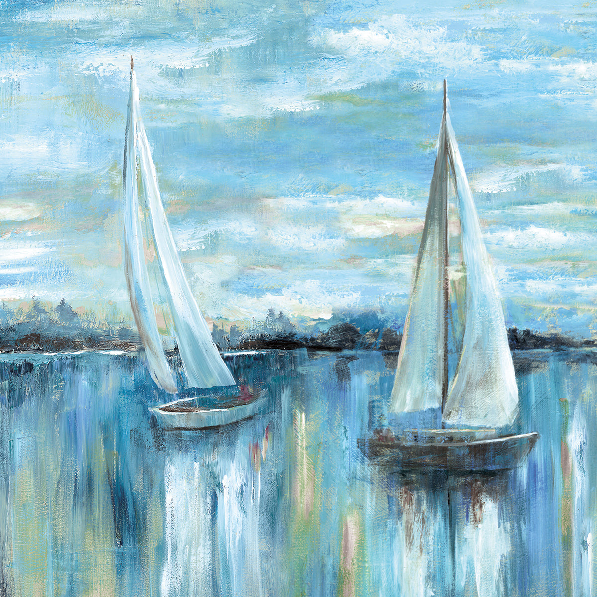 Evening on the Bay Square by Nan - handcrafted wall art work on large canvas & framed canvas prints, made to order