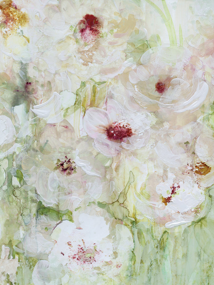 Jardin Blanc Crop II by Carol Robinson - larger sizes handcrafted wall art work on large canvas & framed canvas prints