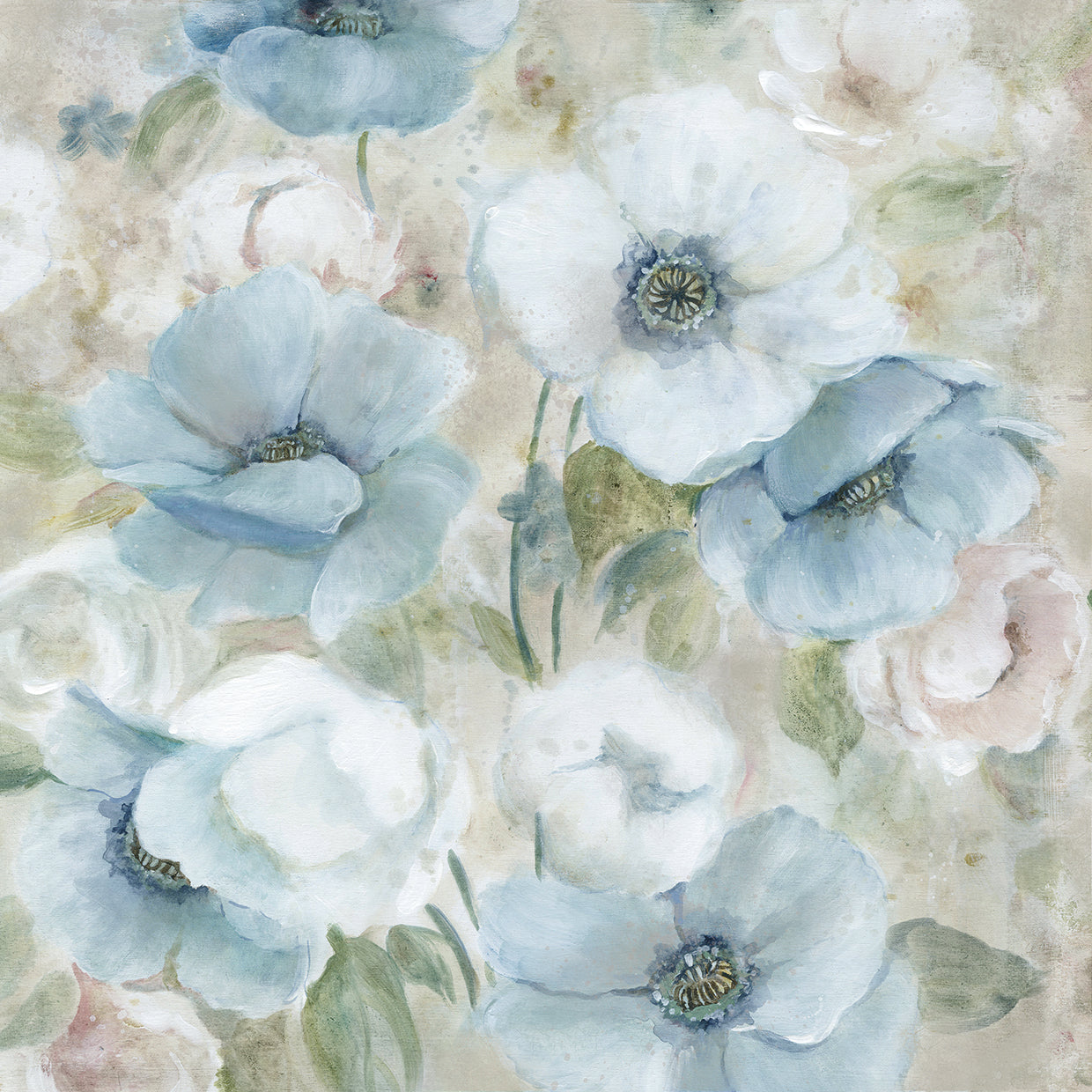 Pastel Garden I by Carol Robinson - museum quality wall art work on large canvas & framed canvas prints