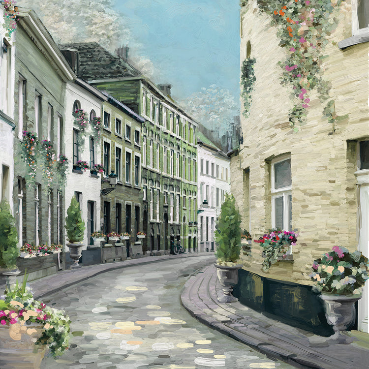 Cuadro en lienzo cuadrado Village Street I